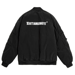 Functional Labeling Bomber Jacket