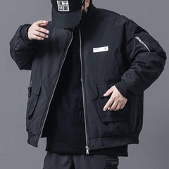 Functional Labeling Bomber Jacket