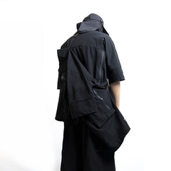 High Zipper Half Sleeve Tee