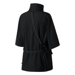 High Zipper Half Sleeve Tee