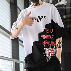 Men's fashion streamer contrast Tee