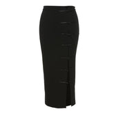 Slim Fit Buckle Skirt