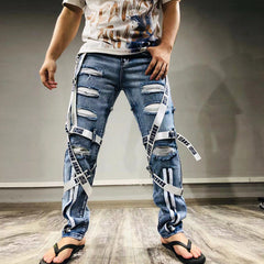 Slim Ripped Motorcycle Pants