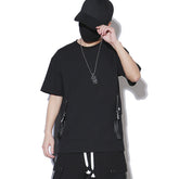 Stitching T-shirt Men's Fashion Strapped Techwear Style Tee