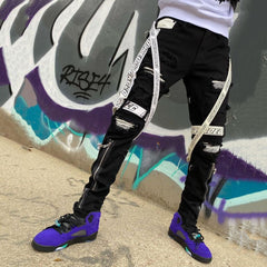 Streetwear Stacked Jeans Urban Pants