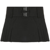 Techwear High Waist Buckle Cropped Skirt