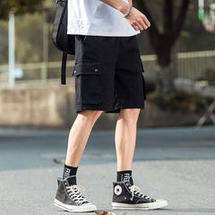 Streetwear men's multi-pocket shorts