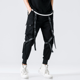 Three-dimensional Pocket Shell Buckle Streamer Overalls Jogger Pants