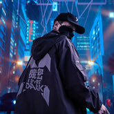 Turtleneck Hooded Streetwear Multipocket Techwear Windbreaker