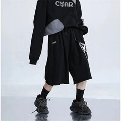 Two-color grimace frayed shorts