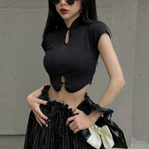 Vintage Hollow Out Slim Fit Tee