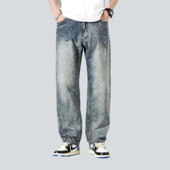 Whiskered sanded jeans for men