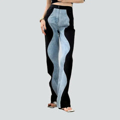 Wide-leg high-waist jeans for ladies