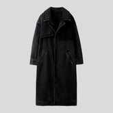 Winter v-neck jean coat for ladies