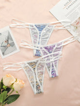 Women's 3-piece set of multi-color digital pattern Thong