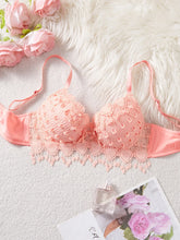 Women's Daily Knitted Lace Push Up Bra