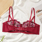 Women's Wine Red Lace Bra
