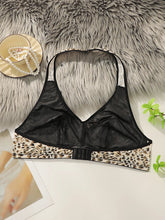 Women's sexy hanging neck leopard print plus size Underwear