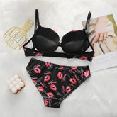 Women's sexy lip pattern lingerie