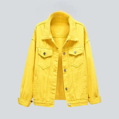 Y2k color jeans jacket for ladies