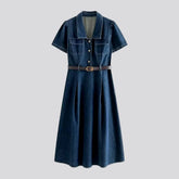 A line casual midi jeans dress