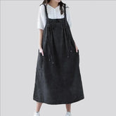 A-line fashion medium-length denim dress