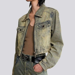 Short y2k denim jacket for women