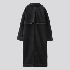 Winter v-neck jean coat for ladies