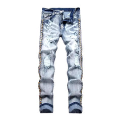 Skinny fit distressed men's jeans