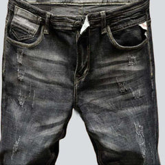 Dark grey torn men's jeans