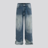 Abraded baggy-fit men's jeans