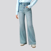 Abraded style high waist women's jeans