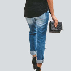 Light blue ripped women's jeans