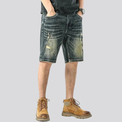 Ripped fashion men's jean shorts