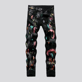 Artistic medium rise skinny men's jeans
