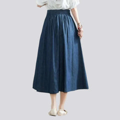 Long classic denim skirt for ladies