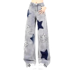 Baggy embroidered jeans for women