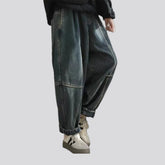 Baggy-fit boho style women's denim joggers