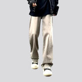 Baggy fit mid rise jeans for men