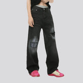 Baggy leg grunge style men's jeans