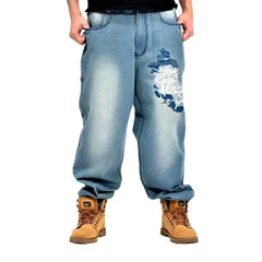 Baggy light-wash jeans for men