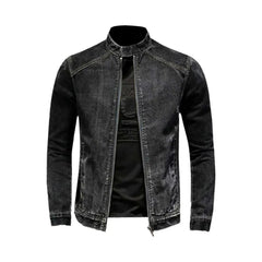 Biker black jeans jacket for men