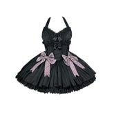 Black Dress Pink Bows Sweet Dream Lolita Dress