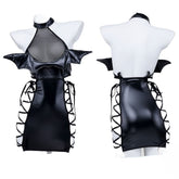 Black Lace Up Vampire Rose Wings Dress ON904