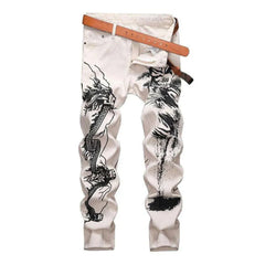 Black print sand men's jeans