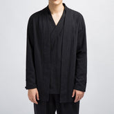 Zen Kimono+Cardigan in One Black