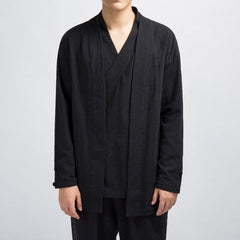 Zen Kimono+Cardigan in One Black