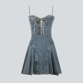 Bleached 90s skater denim dress