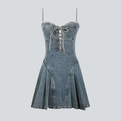 Bleached 90s skater denim dress