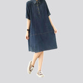Blouson shirt casual denim dress
